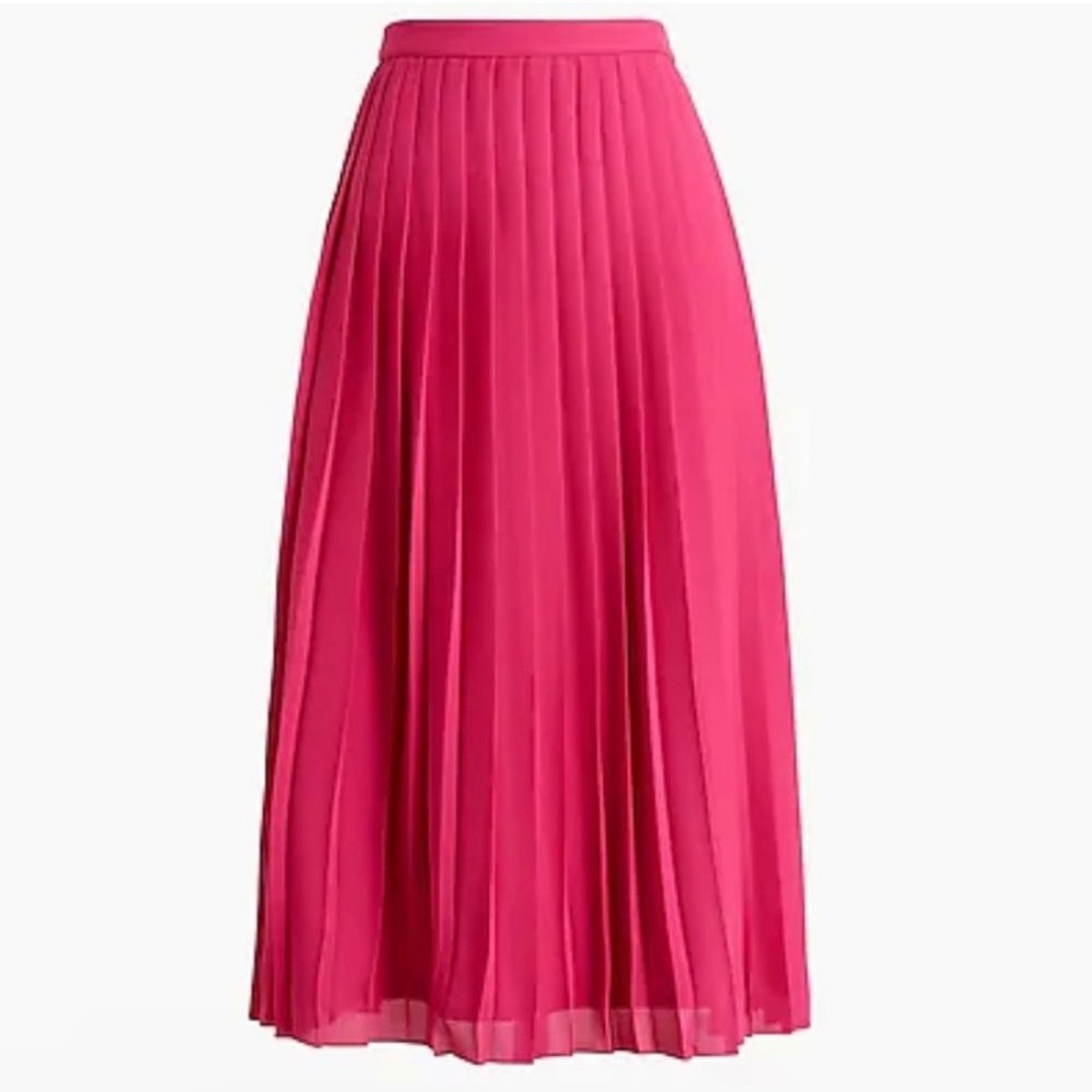 J.Crew Midi Pleated Skirt in Fushia